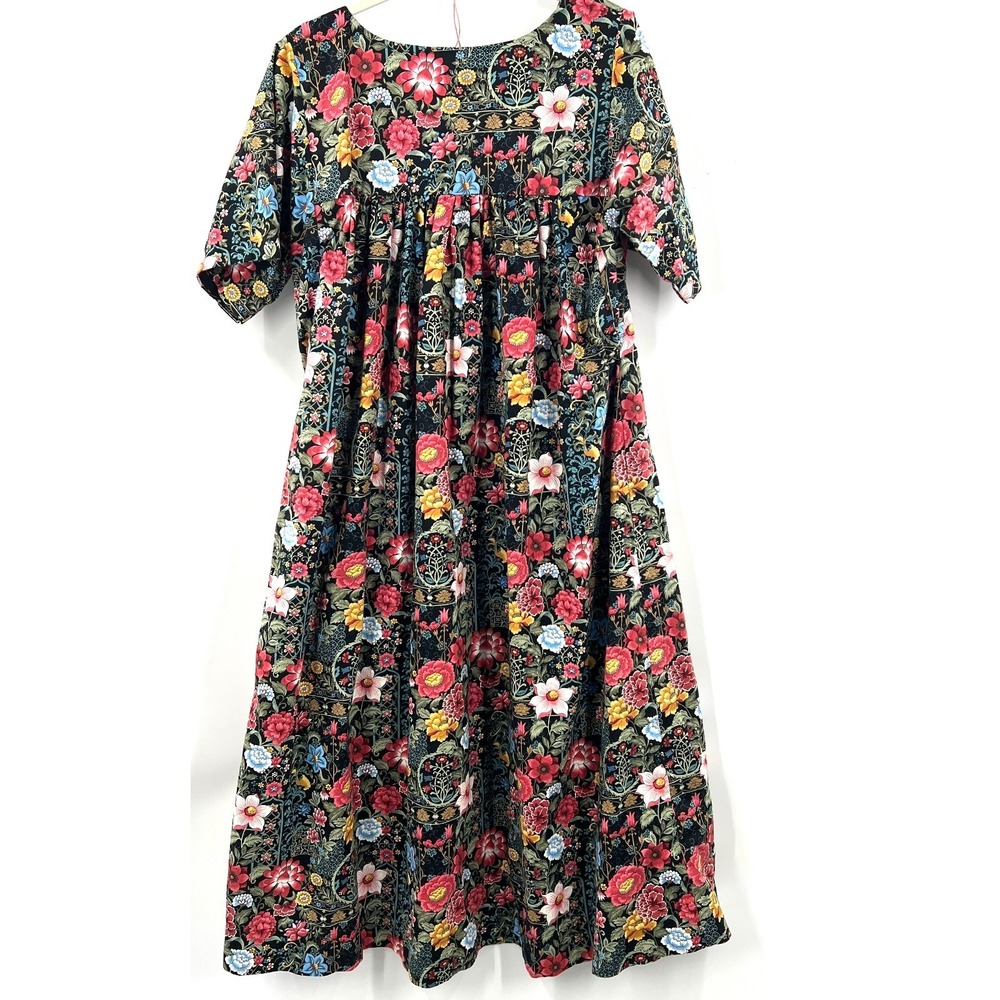 Handmade boho chic cottagecore whimsical art inspired Long Floral Dress L XL - Picture 14 of 15